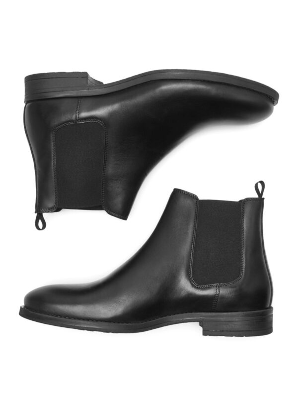 Jack & Jones Wargo Leather Chelsea Boots Anthracite