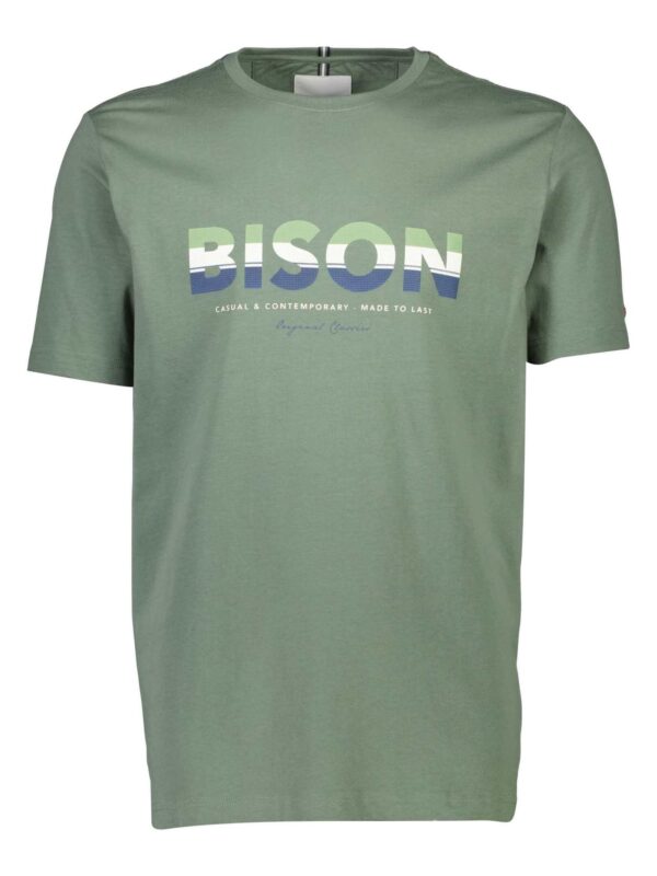 Bison Print T-Shirt 80-400113PLUS Green
