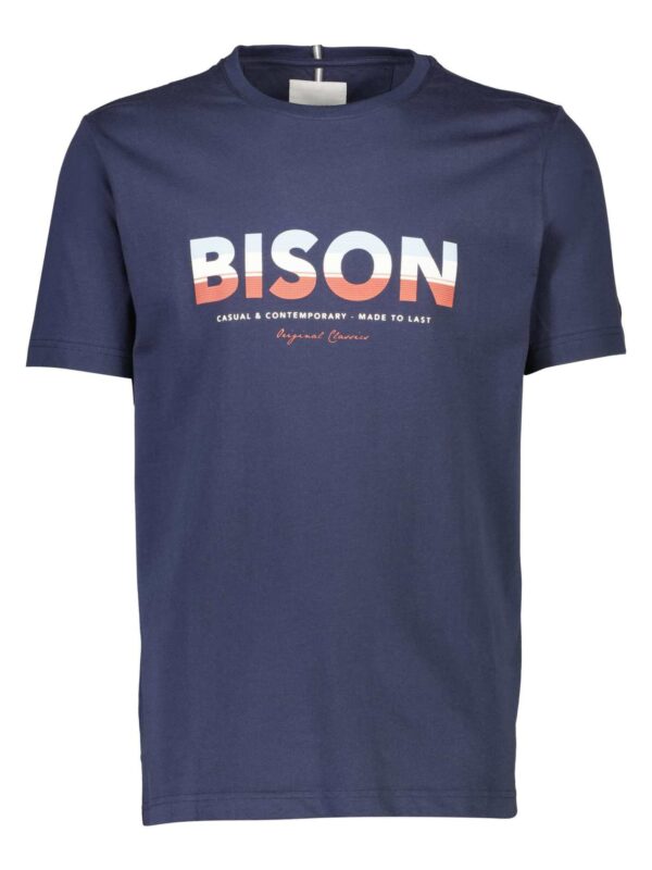 Bison Print T-Shirt 80-400113PLUS Navy
