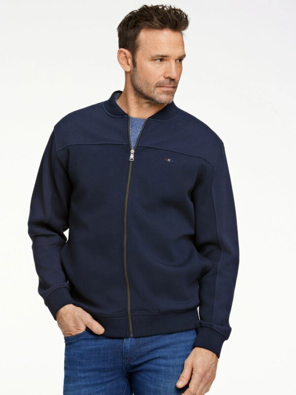 Bison Structured Sweat Cardigan 80-701019 Navy