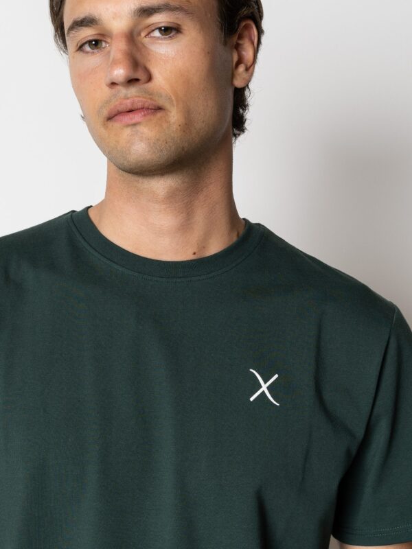 Clean Cut Copenhagen Cross Logo Organic Tee Deep Green