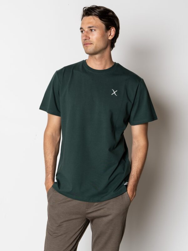 Clean Cut Copenhagen Cross Logo Organic Tee Deep Green