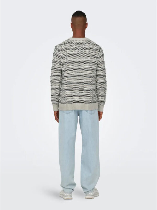 Only & Sons ONSMUSA REG 3 STRUC CREW KNIT Knit Silver Lining