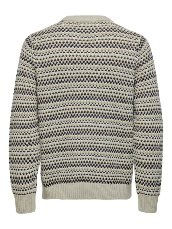 Only & Sons ONSMUSA REG 3 STRUC CREW KNIT Knit Silver Lining