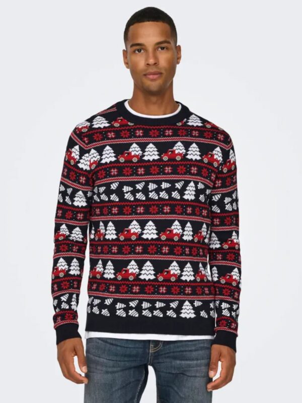 Only & Sons ONSXMAS REG 5 JAQ CREW KNIT Knit Dark Navy