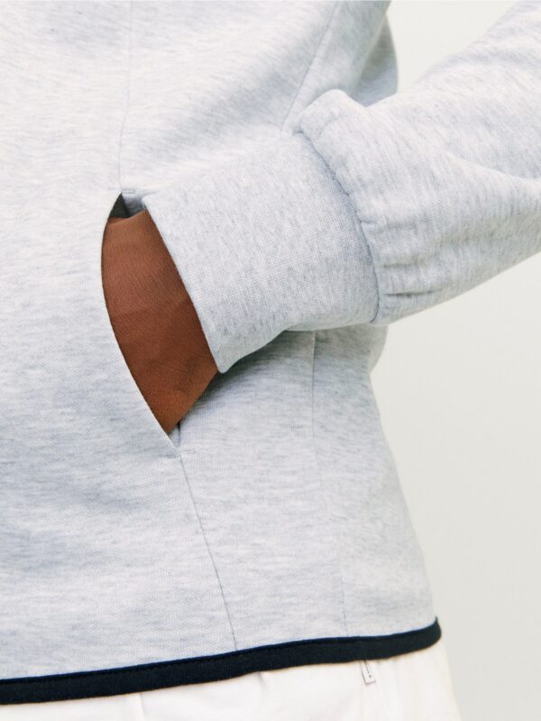 Jack & Jones JCOAIR SWEAT ZIP HOOD NOOS Light Grey Melange