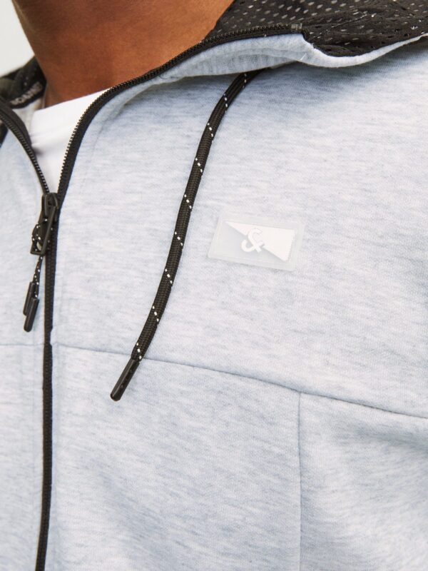 Jack & Jones JCOAIR SWEAT ZIP HOOD NOOS Light Grey Melange