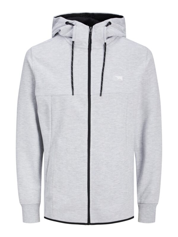Jack & Jones JCOAIR SWEAT ZIP HOOD NOOS Light Grey Melange