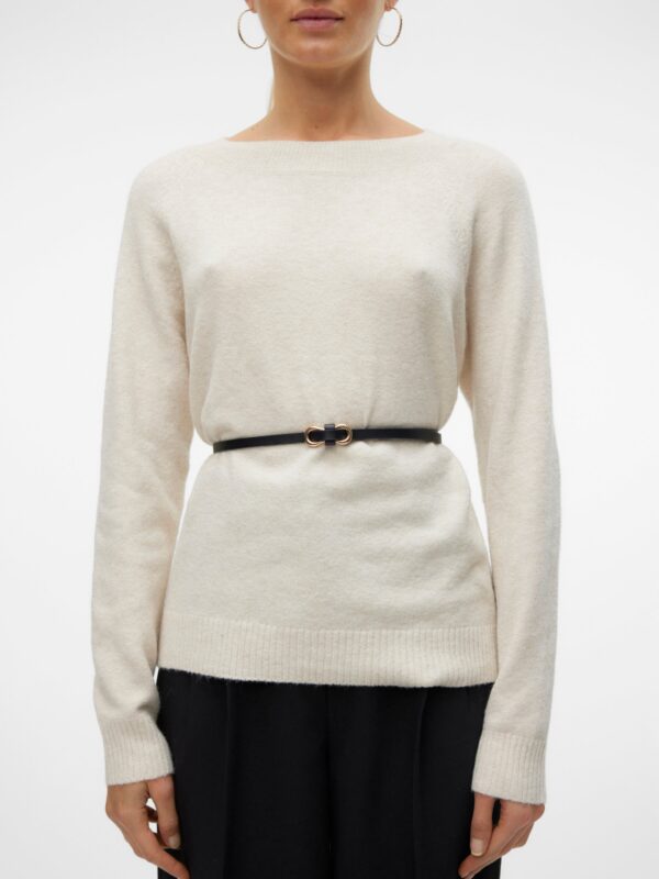 Vero Moda VMDOFFY LS O-NECK BLOUSE GA NOOS Birch MELANGE