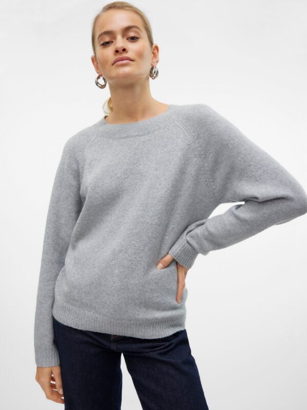 Vero Moda VMDOFFY LS O-NECK BLOUSE GA NOOS Light Grey Melange