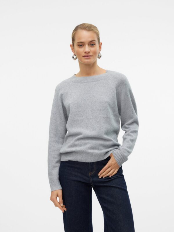 Vero Moda VMDOFFY LS O-NECK BLOUSE GA NOOS Light Grey Melange