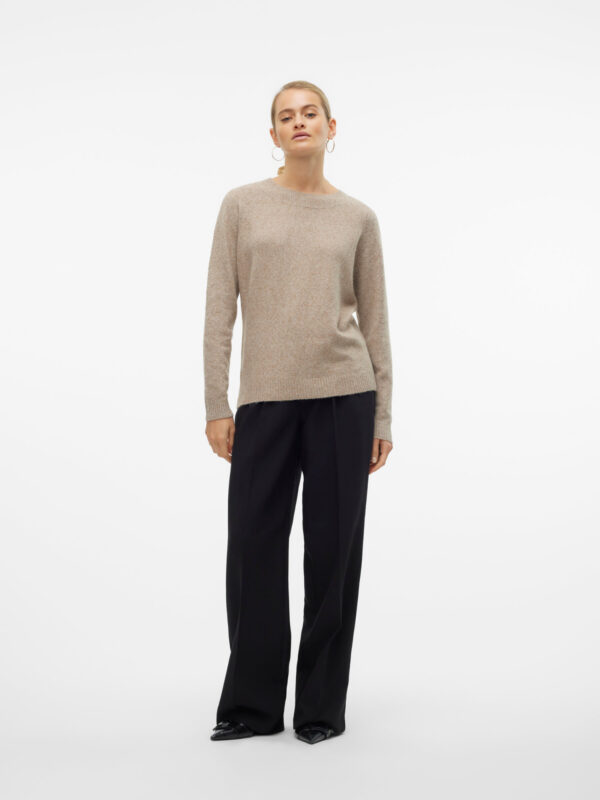 Vero Moda VMDOFFY LS O-NECK BLOUSE GA NOOS Sepia Tint MELANGE