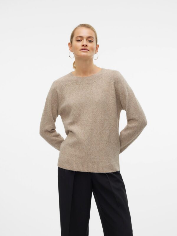 Vero Moda VMDOFFY LS O-NECK BLOUSE GA NOOS Sepia Tint Melange