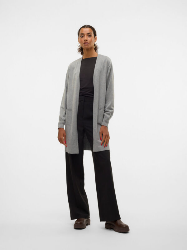 Vero Moda VMSILJE LS OPEN CARDIGAN GA NOOS Medium Grey Melange