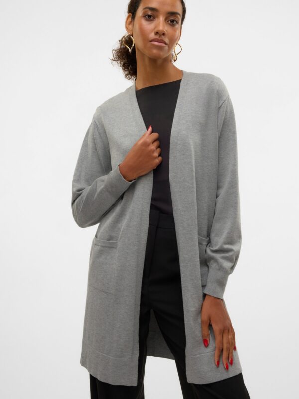 Vero Moda VMSILJE LS OPEN CARDIGAN GA NOOS Medium Grey Melange