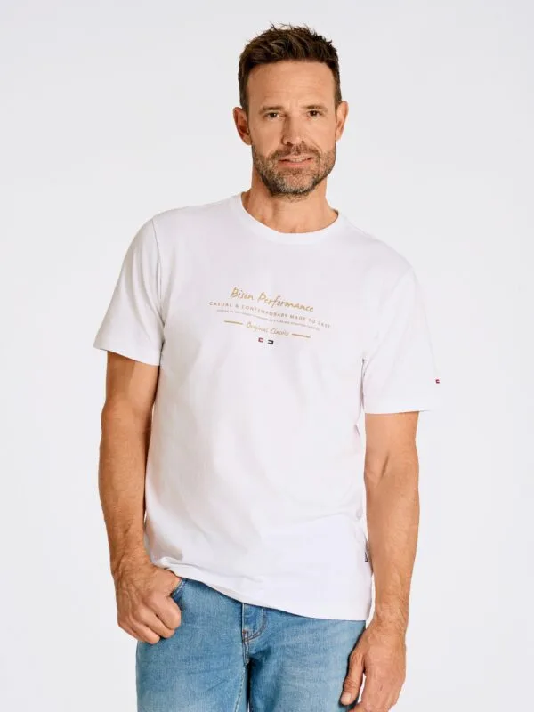 Bison T-shirt 80-400130 White