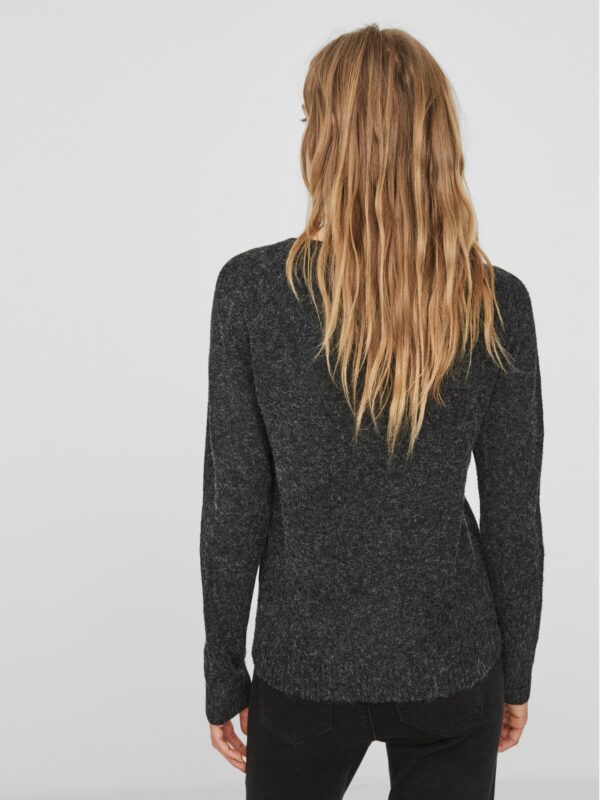 Vero Moda VMDOFFY LS O-NECK BLOUSE GA NOOS Black MELANGE
