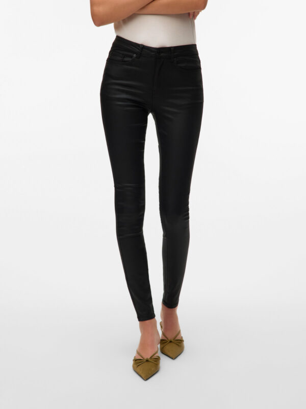 Vero Moda VMFLASH MR SKINNY COATED PANTS NOOS Black