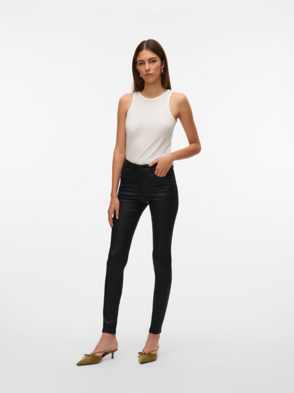 Vero Moda VMFLASH MR SKINNY COATED PANTS NOOS Black