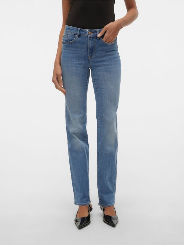 Vero Moda VMFLASH MR STRAIGHT JEANS LI347 GA NOOS Medium Blue Denim