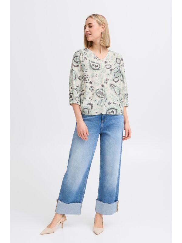 Fransa FRARIANA BL 6 Bluse Frosty Green AOP