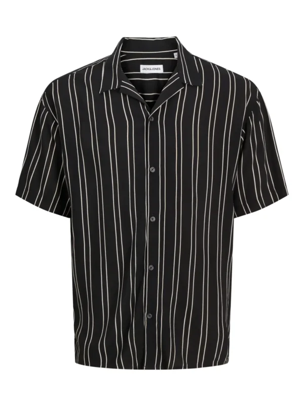 Jack & Jones JJEJEFF STRIPE RESORT SHIRT SS SN Skjorte Black