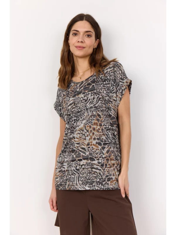 Soyaconcept SC-GALINA 55 T-shirt HOT FUDGE COMBI