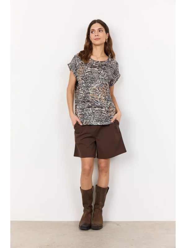 Soyaconcept SC-GALINA 55 T-shirt HOT FUDGE COMBI