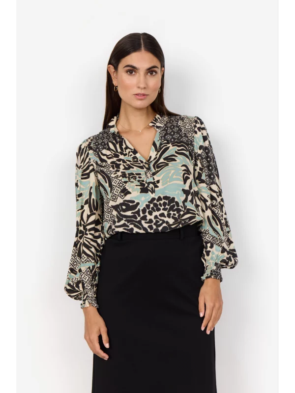 Soyaconcept SC-OLETTE 1 Bluse MINERAL GREEN COMBI
