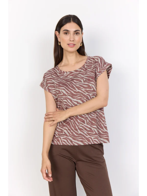 Soyaconcept SC-GALINA 60 T-shirt 27125 MINERAL RED COMBI