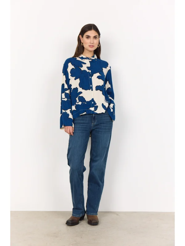 Soyaconcept SC-VIGDIS 2 Skjorte 41418-6832C ESTATE BLUE COMBI