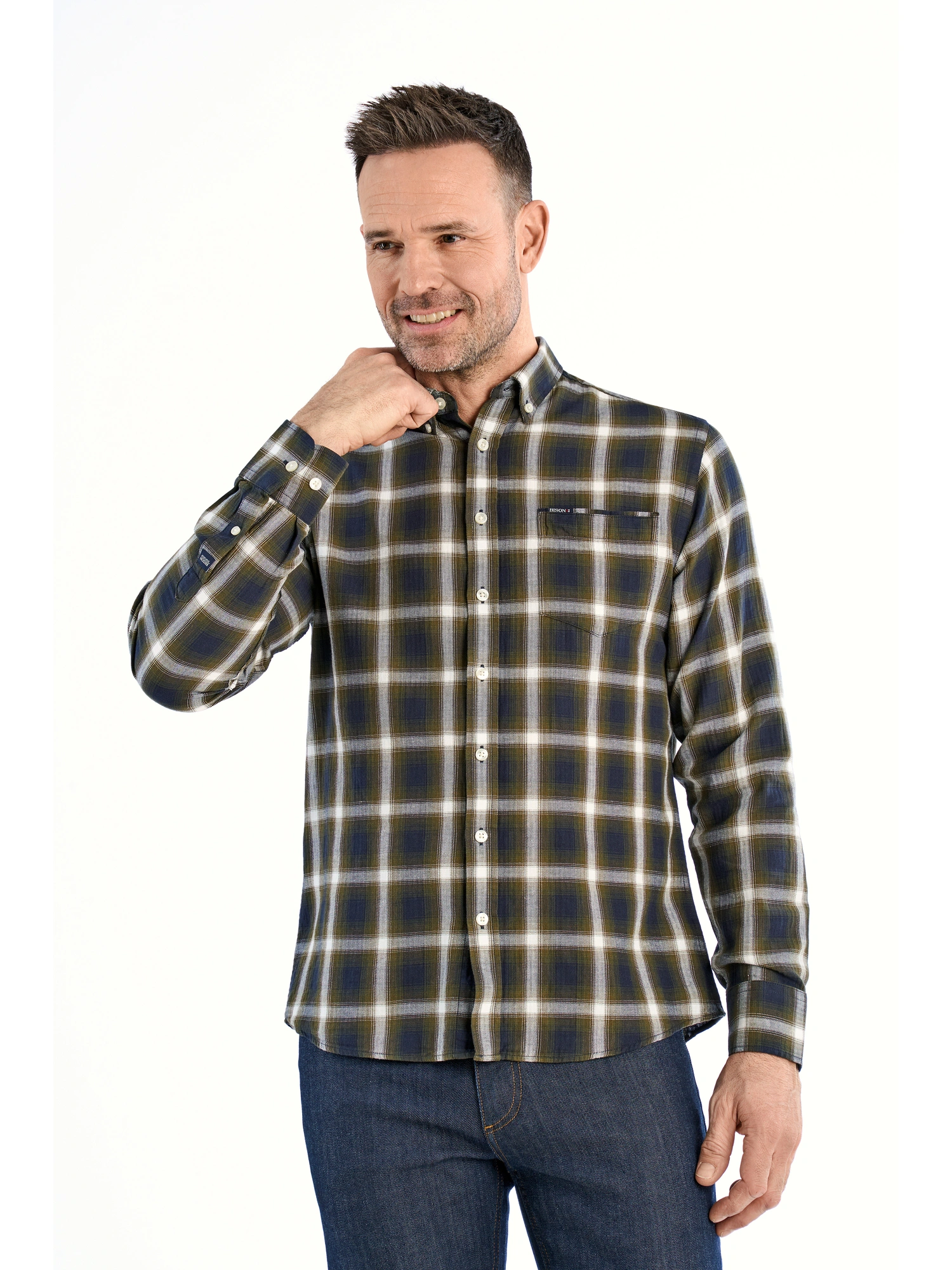 Bison Brushed Skjorte 80-202320 ARMY