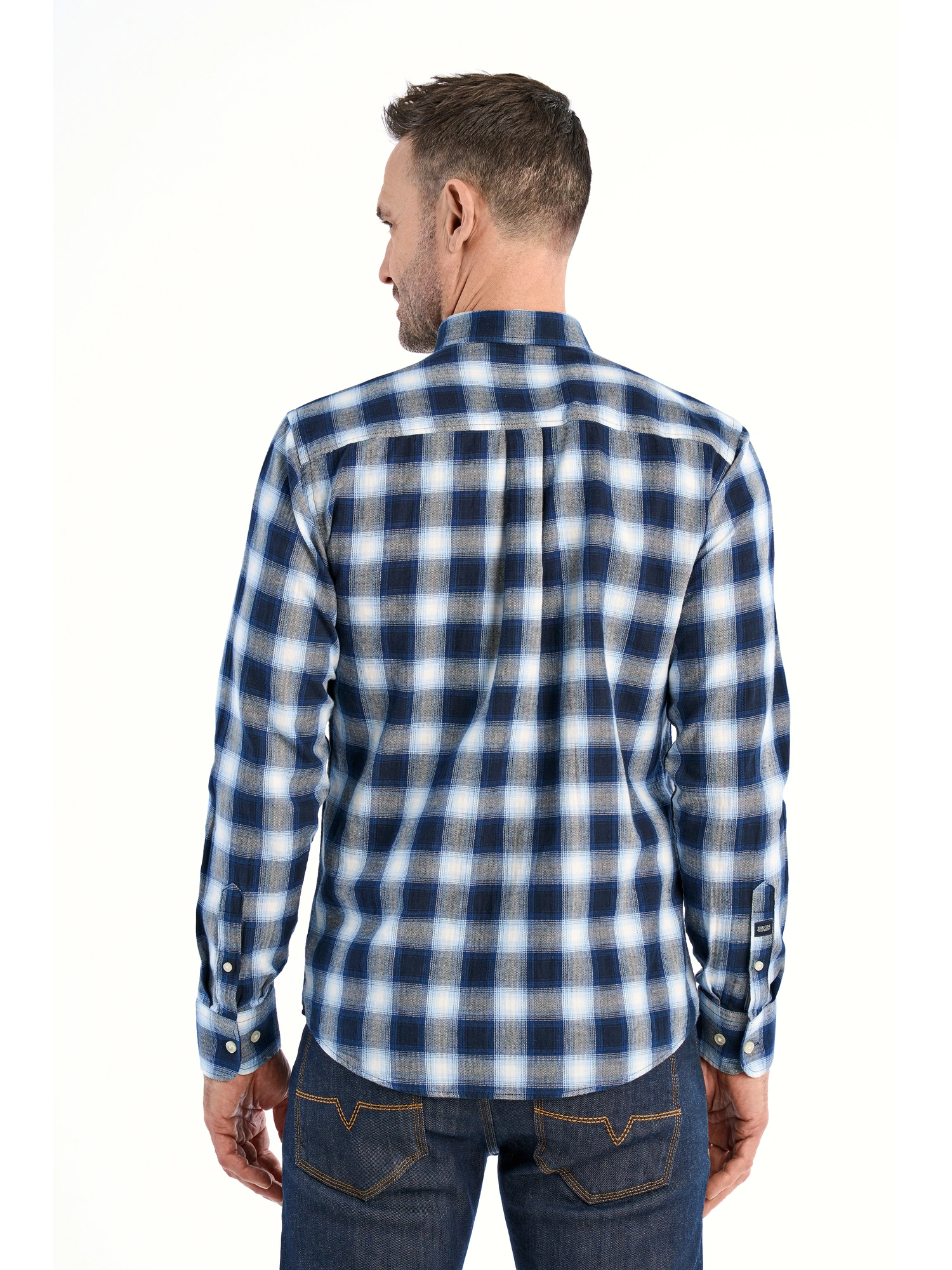 Bison Brushed Skjorte 80-202320 NAVY