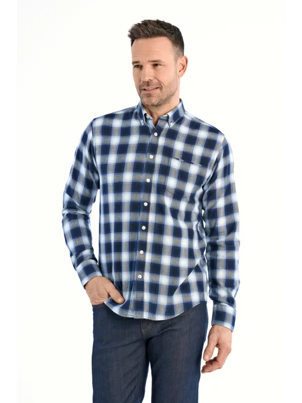 Bison Brushed Skjorte 80-202320 NAVY