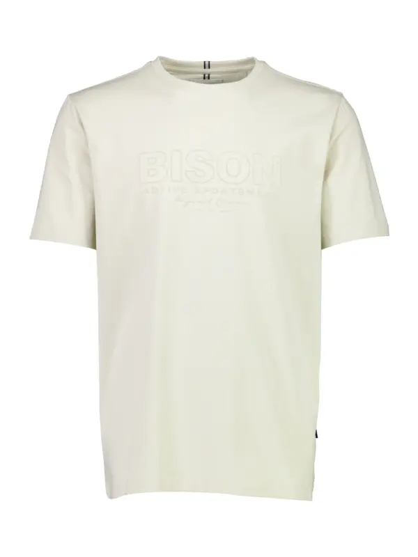 Bison O-neck Tee print 80-400144 LT SAND