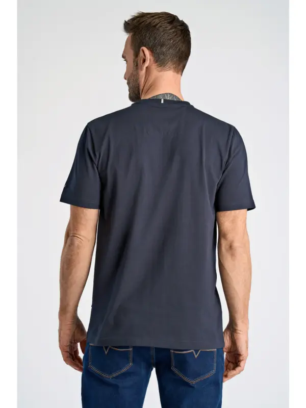 Bison O-neck Tee print 80-400144 NAVY