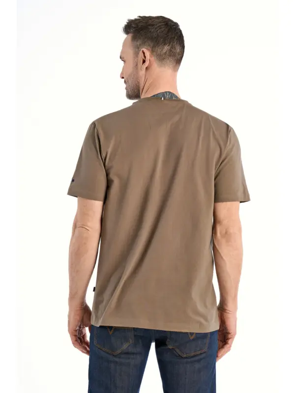 Bison O-neck Tee print 80-400144 STONE