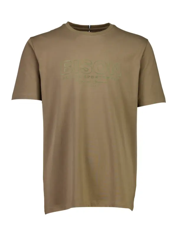 Bison O-neck Tee print 80-400144 STONE