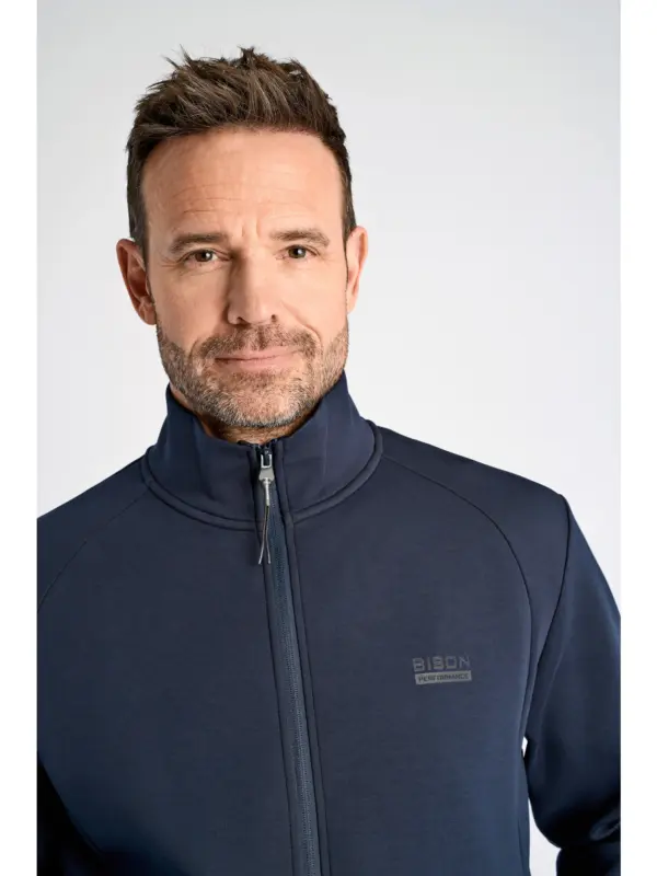 Bison Soft Superflex Sweat Cardigan 80-701025 NAVY