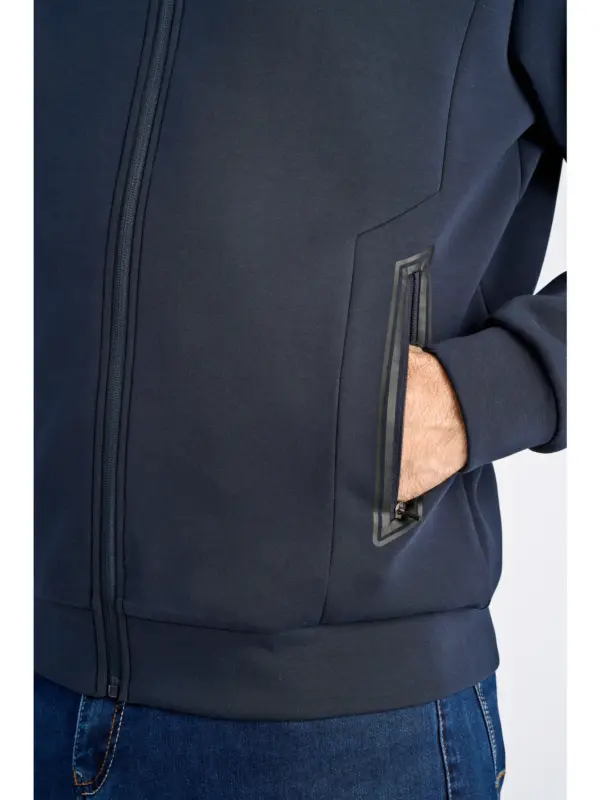 Bison Soft Superflex Sweat Cardigan 80-701025 NAVY