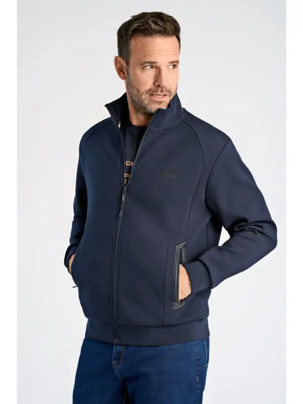 Bison Soft Superflex Sweat Cardigan 80-701025 NAVY