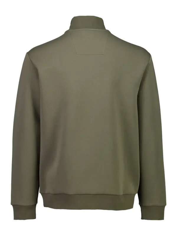 Bison Soft Superflex Zip Neck Sweat 80-701026 DK GREEN