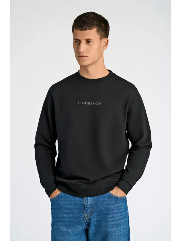 Lindbergh Logo Print Sweat 30-705110 Black