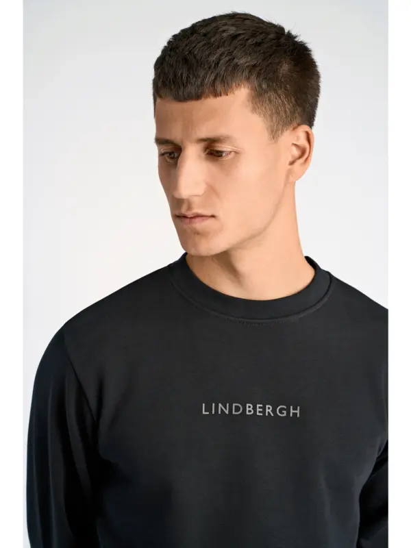 Lindbergh Logo Print Sweat 30-705110 Black