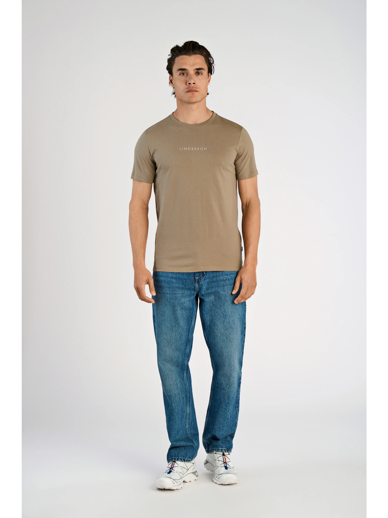 Lindbergh Print Tee 30-400200B MUD STONE