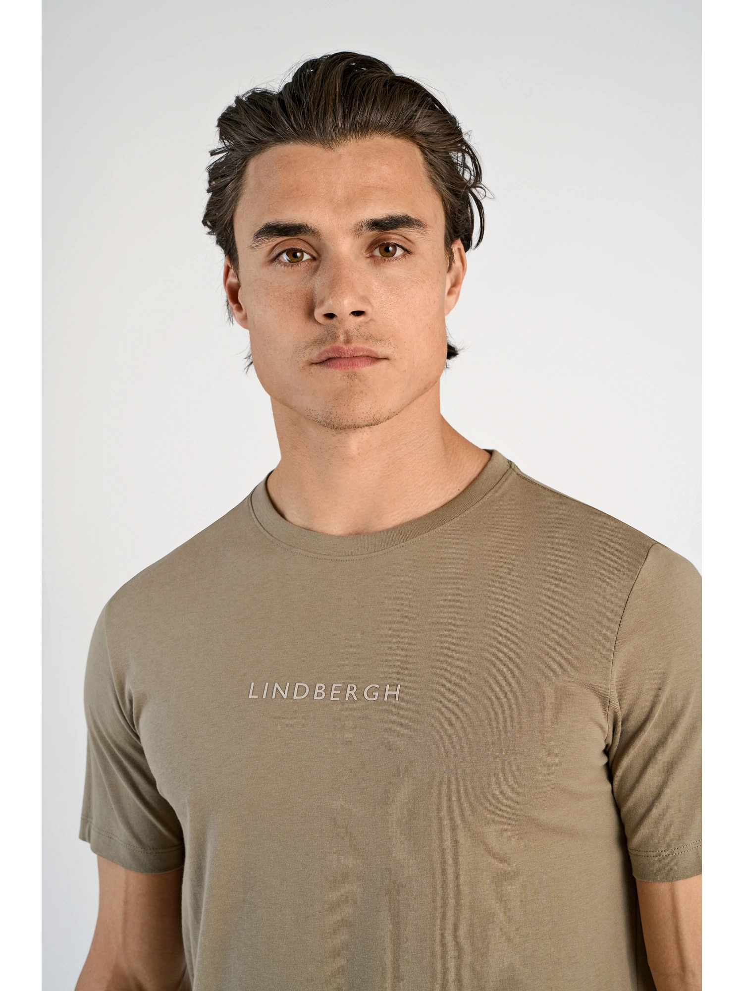 Lindbergh Print Tee 30-400200B MUD STONE
