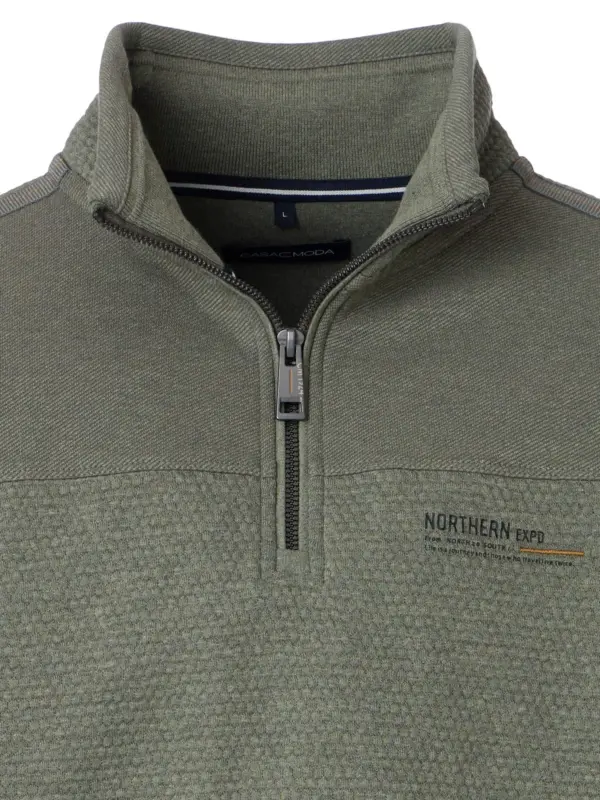 CASAMODA Sweatshirt Half Zip Green