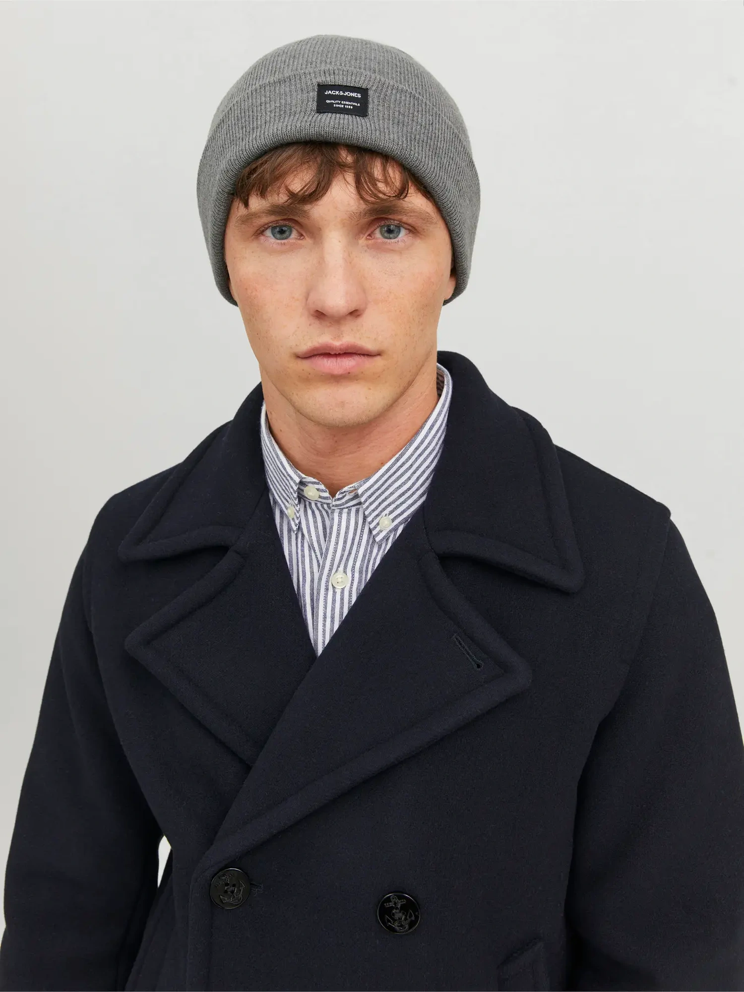 Jack & Jones JACDNA BEANIE NOOS Grey Melange