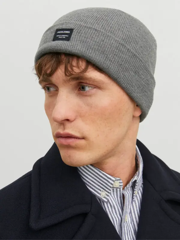 Jack & Jones JACDNA BEANIE NOOS Grey Melange