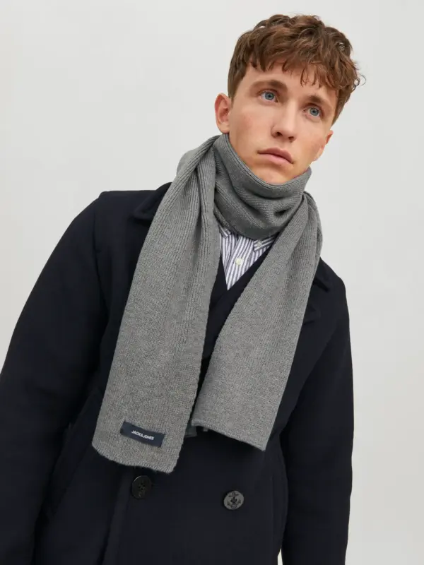 Jack & Jones JACDNA KNIT SCARF NOOS Grey Melange